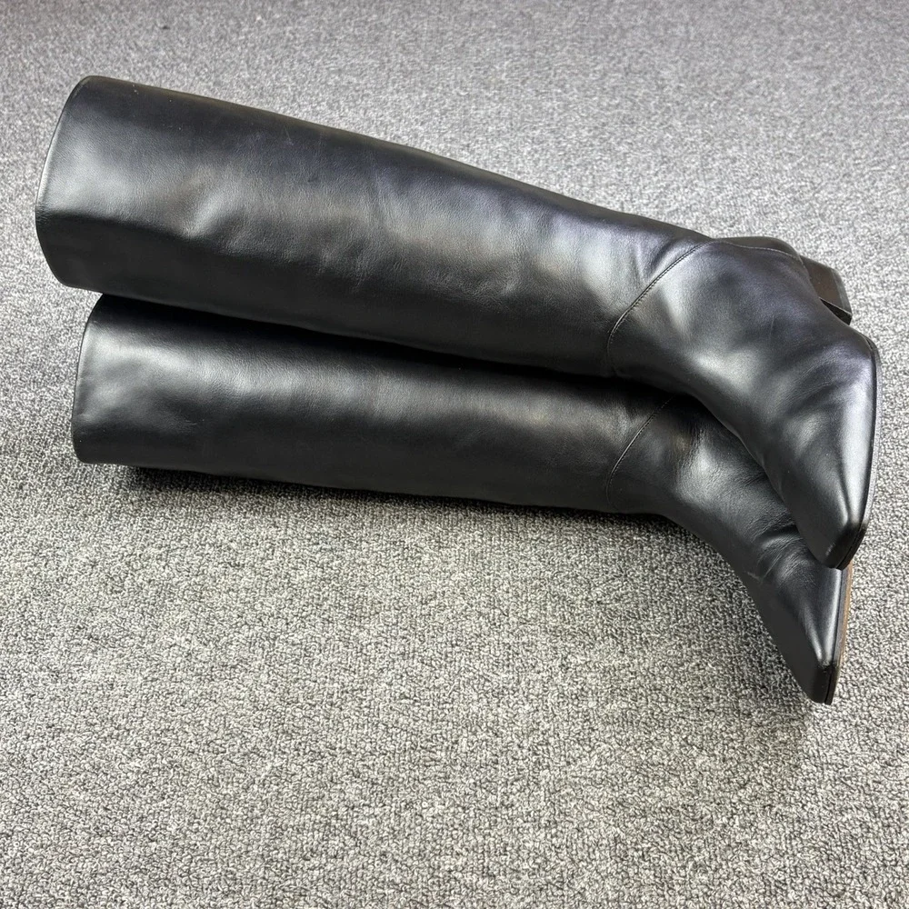 Banana Republic Italian Leather Tall Knee High Boots Black Women's Size 7